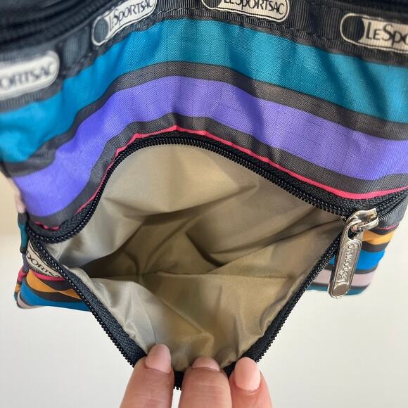 LeSportsac Kasey Crossbody Bag Multicolor 3 Zip Travel Purse Adjustable Strap - Picture 11 of 12